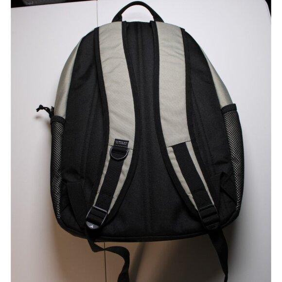 Adidas Midway Backpack Gray with Neon Green Zippers Durable School Travel Bag - Picture 2 of 4